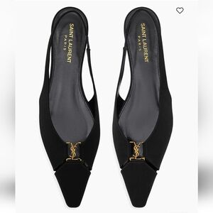 Saint Laurent Black Slingback Pumps